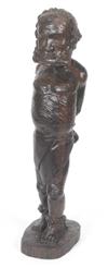 (ART.) Carving of a slave, 14-1/2 inches high, sculpted in lignum vitae [iron wood].